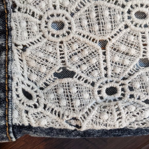 Denim Vest with Crochet Back - Picture 7 of 9